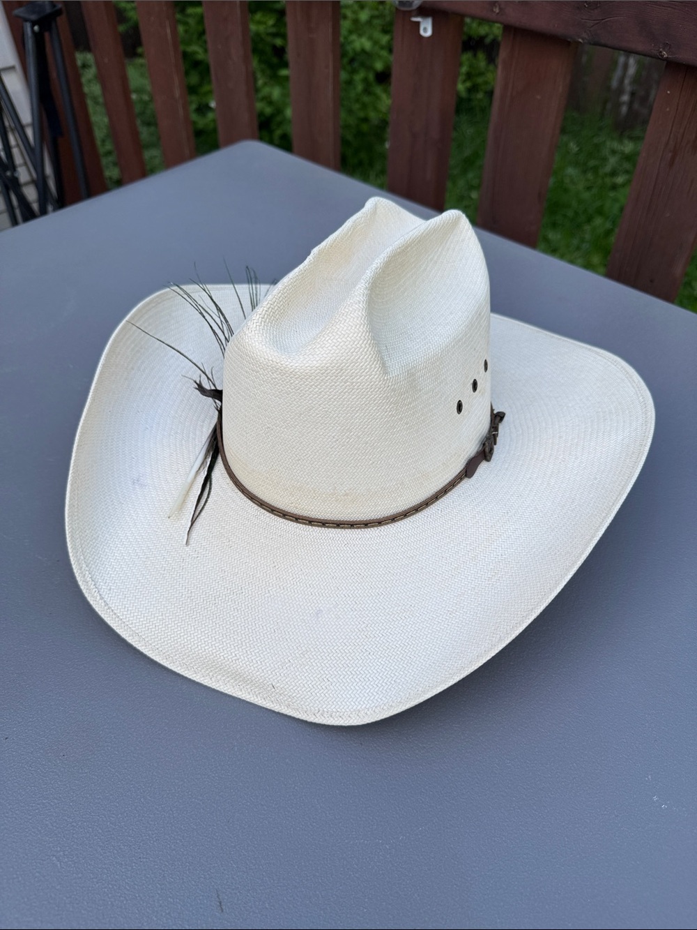 Size size 7 1/4 vintage Resistol "Vinylcote" Shantung Panama straw cowboy hat